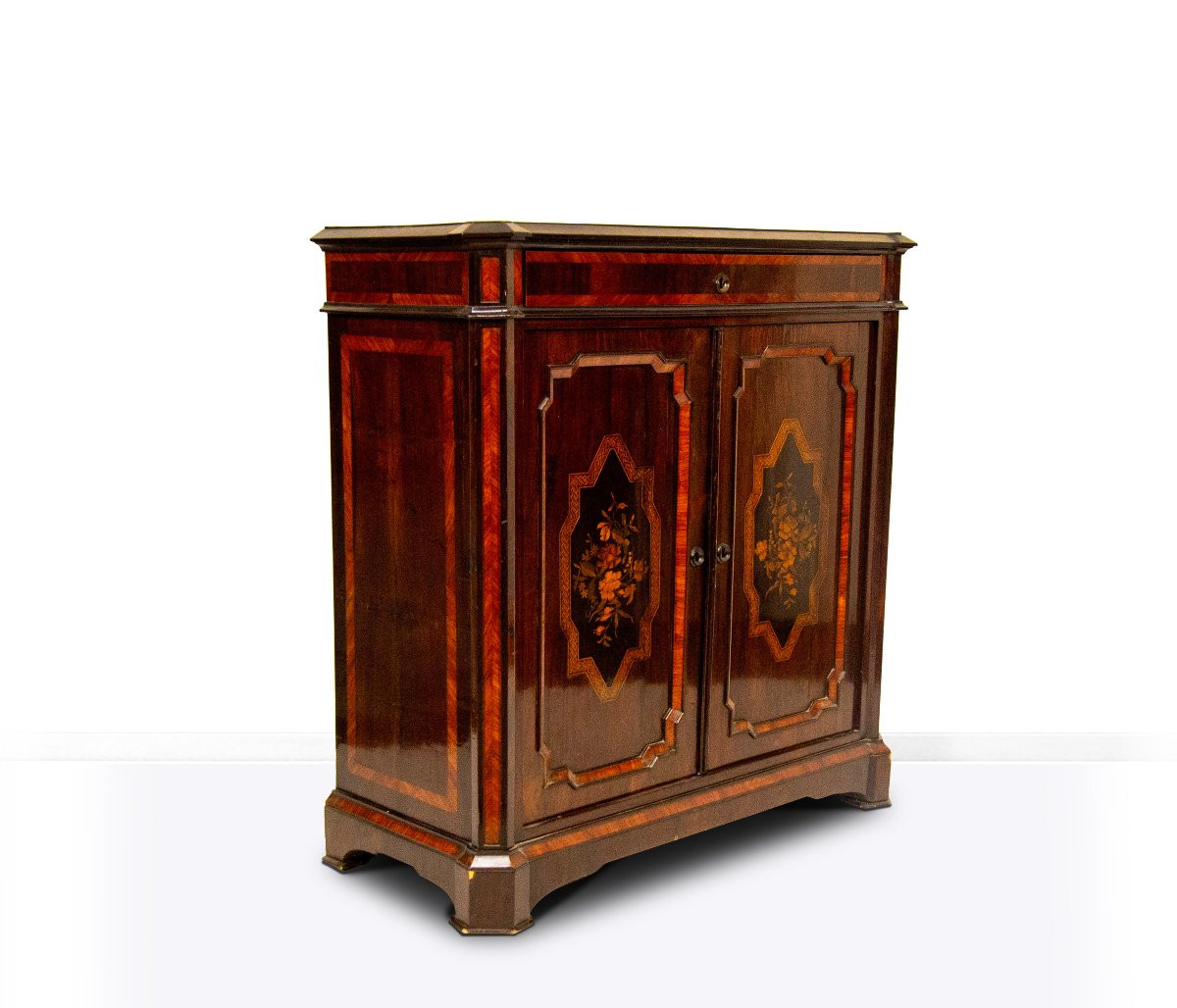 Buffet plaqué et incrusté de différentes essences de bois-photo-2