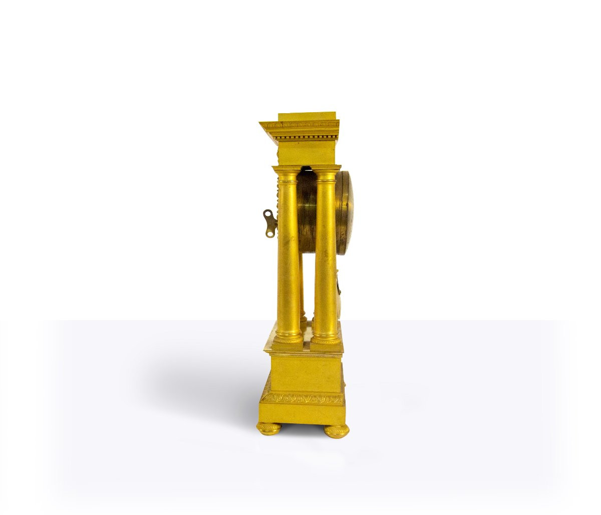 Pendule de portique en bronze doré, France, première moitié du XIXe siècle-photo-3