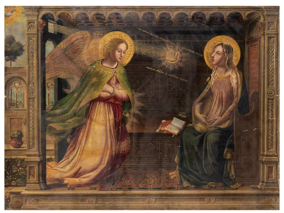 Artiste italien anonyme de la fin du XIXe siècle "L'Annonciation à Marie"