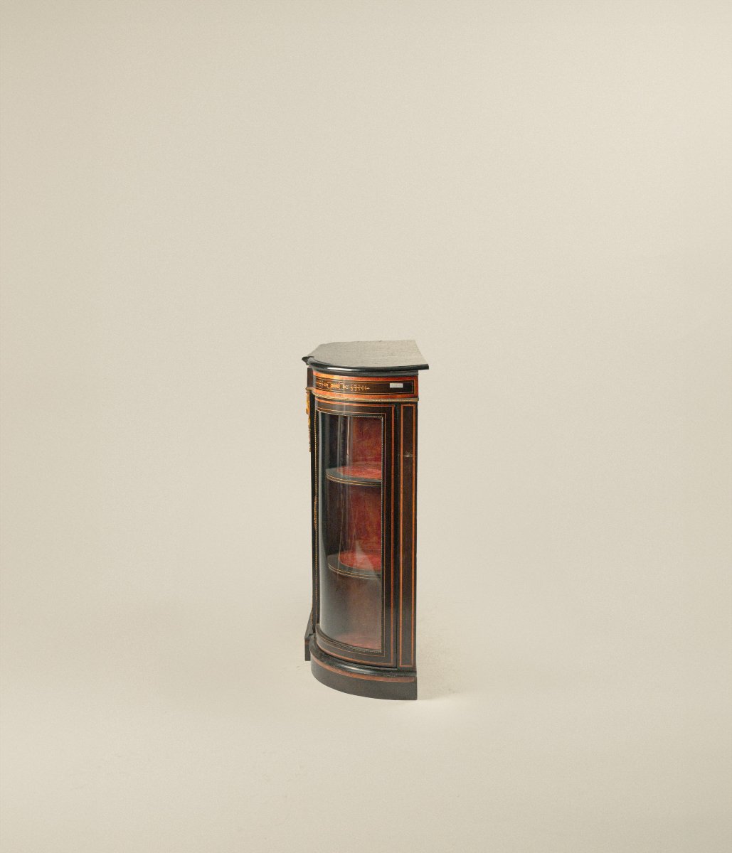 Sideboard In Ebonized Wood And Inlaid With Different Woods, England, 19th Century-photo-3