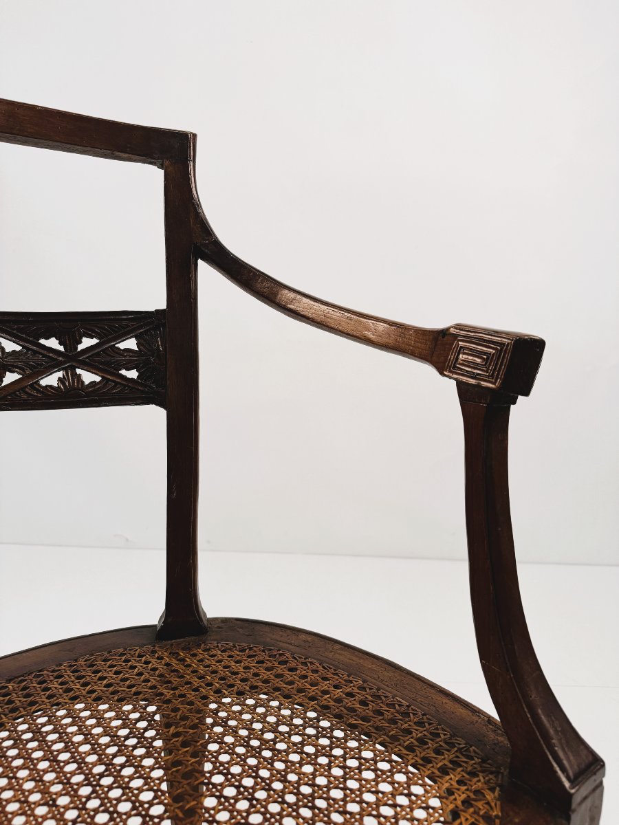 Eight Walnut Armchairs, Veneto, Late 18th Century-photo-2