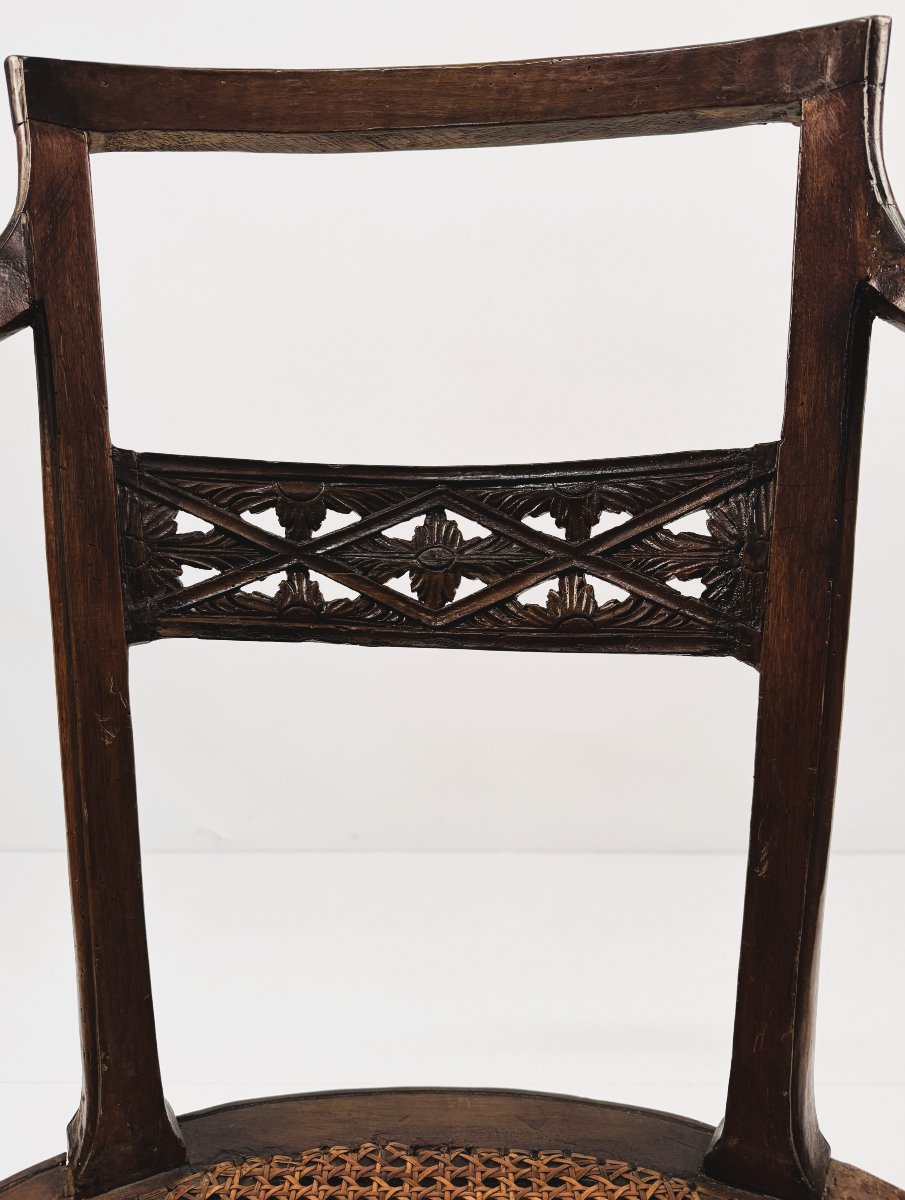 Eight Walnut Armchairs, Veneto, Late 18th Century-photo-3