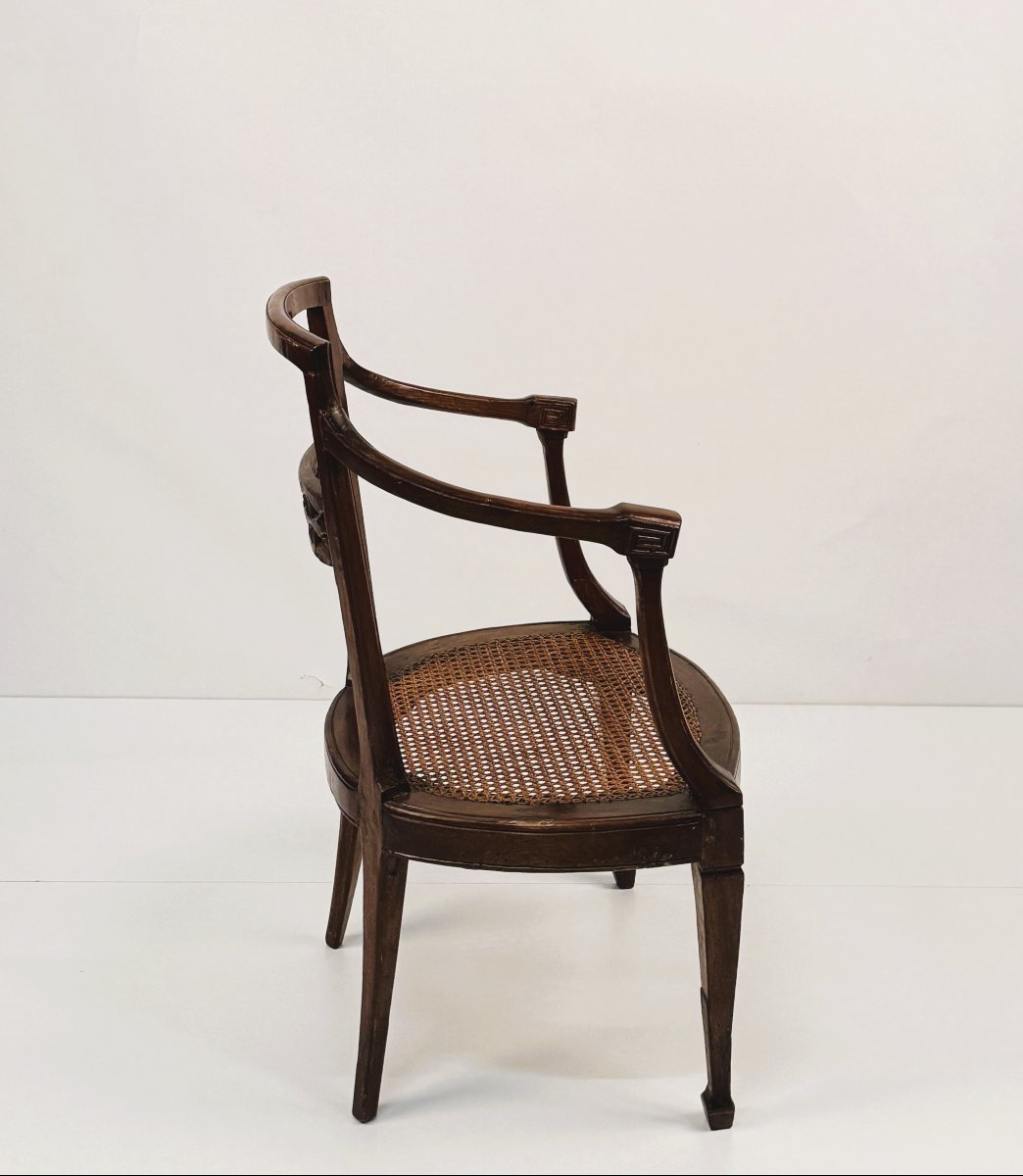 Eight Walnut Armchairs, Veneto, Late 18th Century-photo-4