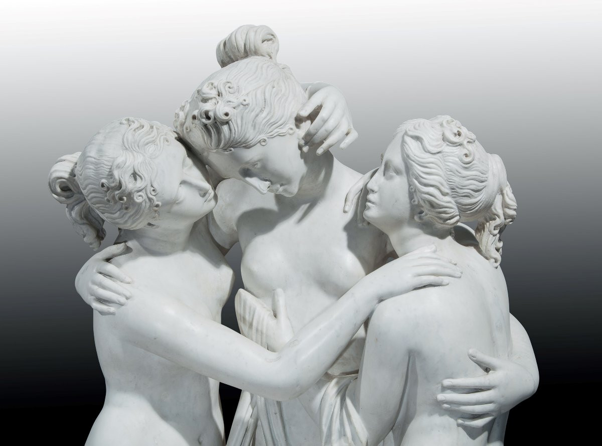 Italian Sculptor Of The Late 19th Century The Three Graces (after Antonio Canova)-photo-2