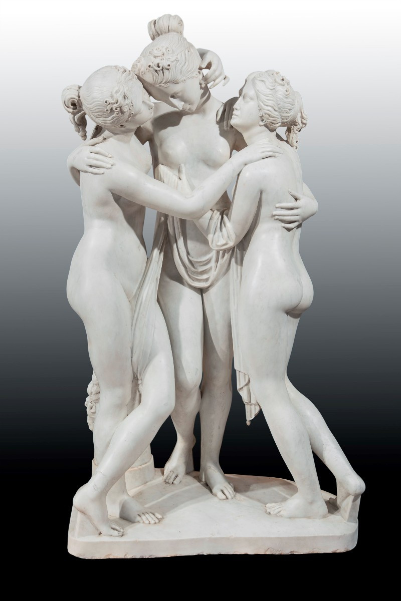 Italian Sculptor Of The Late 19th Century The Three Graces (after Antonio Canova)