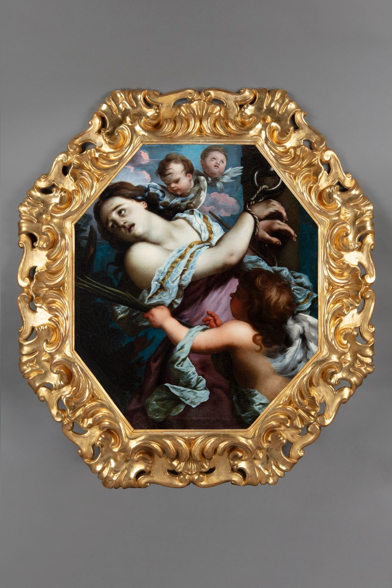 Alessandro Rosi (florence 1627-1697) Saint Christina Of Bolsena And The Angel