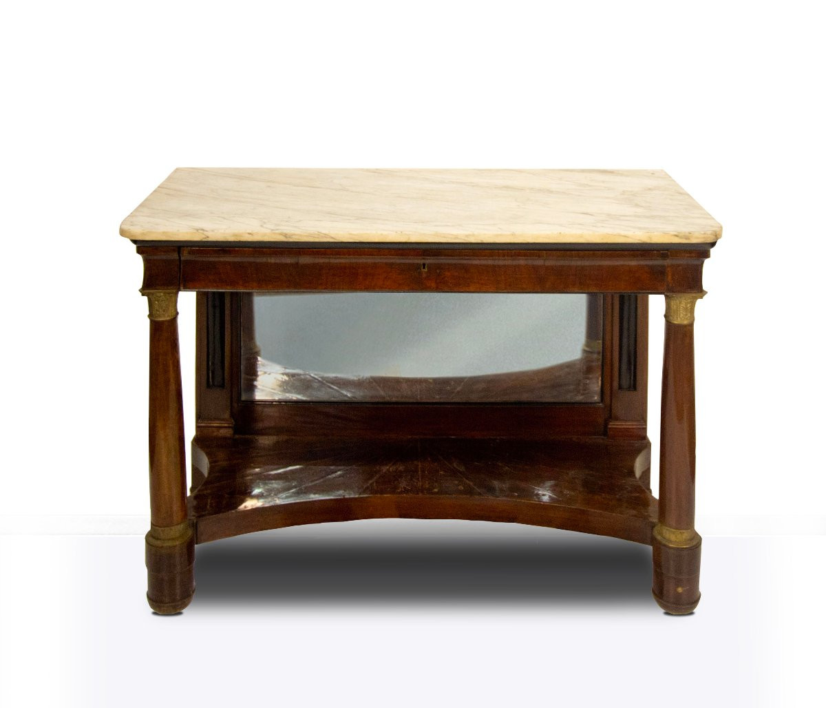 Walnut Console Table, Early 19th Century-photo-2