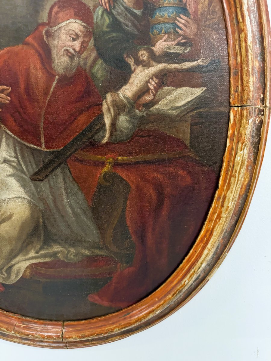 Anonyme, XVIIIe siècle, Le pape Pie V et le miracle du crucifix,  (copie d'après Muratori)-photo-2