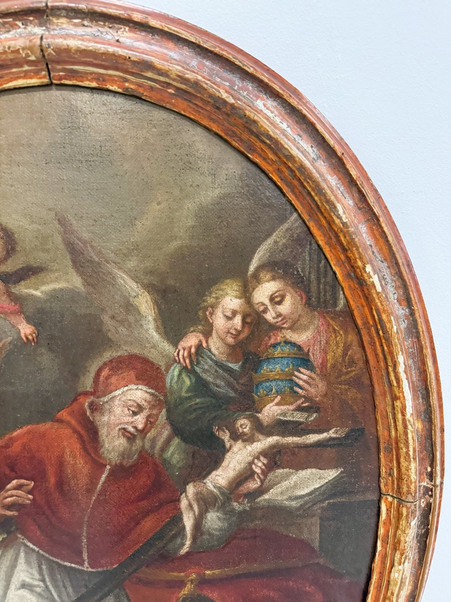 Anonyme, XVIIIe siècle, Le pape Pie V et le miracle du crucifix,  (copie d'après Muratori)-photo-3