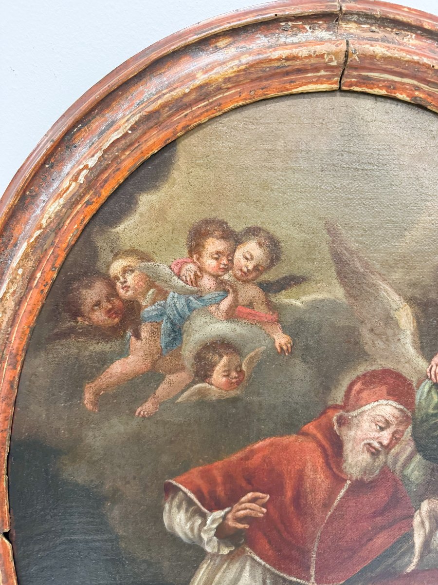 Anonyme, XVIIIe siècle, Le pape Pie V et le miracle du crucifix,  (copie d'après Muratori)-photo-4