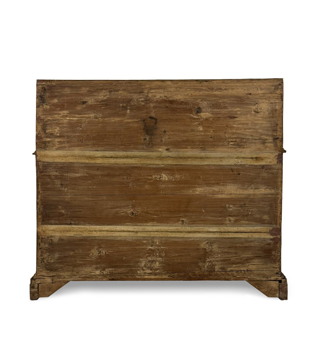 Commode à abattants en placage de loupe de noyer, Vénétie - Ferrare, milieu du XVIIIe siècle-photo-1