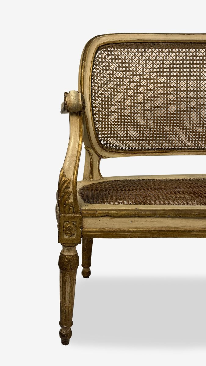 Lacquered And Gilded Wooden Sofa, Late 18th Century-photo-2