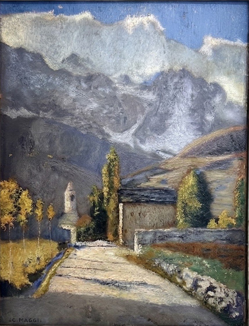 Cesare Maggi (rome 1881 - Turin 1961) Mountain Road-photo-2