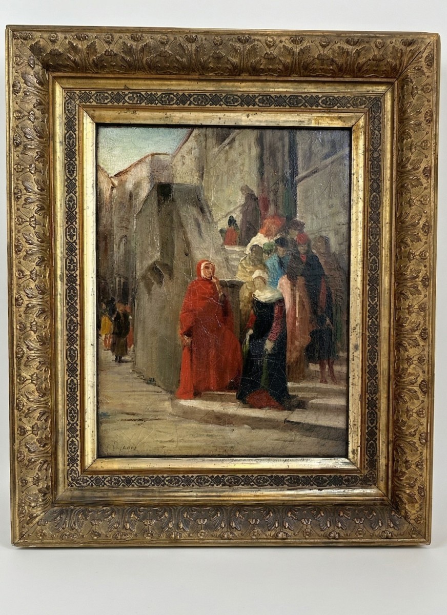 Eleuterio Pagliano (Casale Monferrato, 1826 - Milan, 1903) Dante rencontre Béatrice