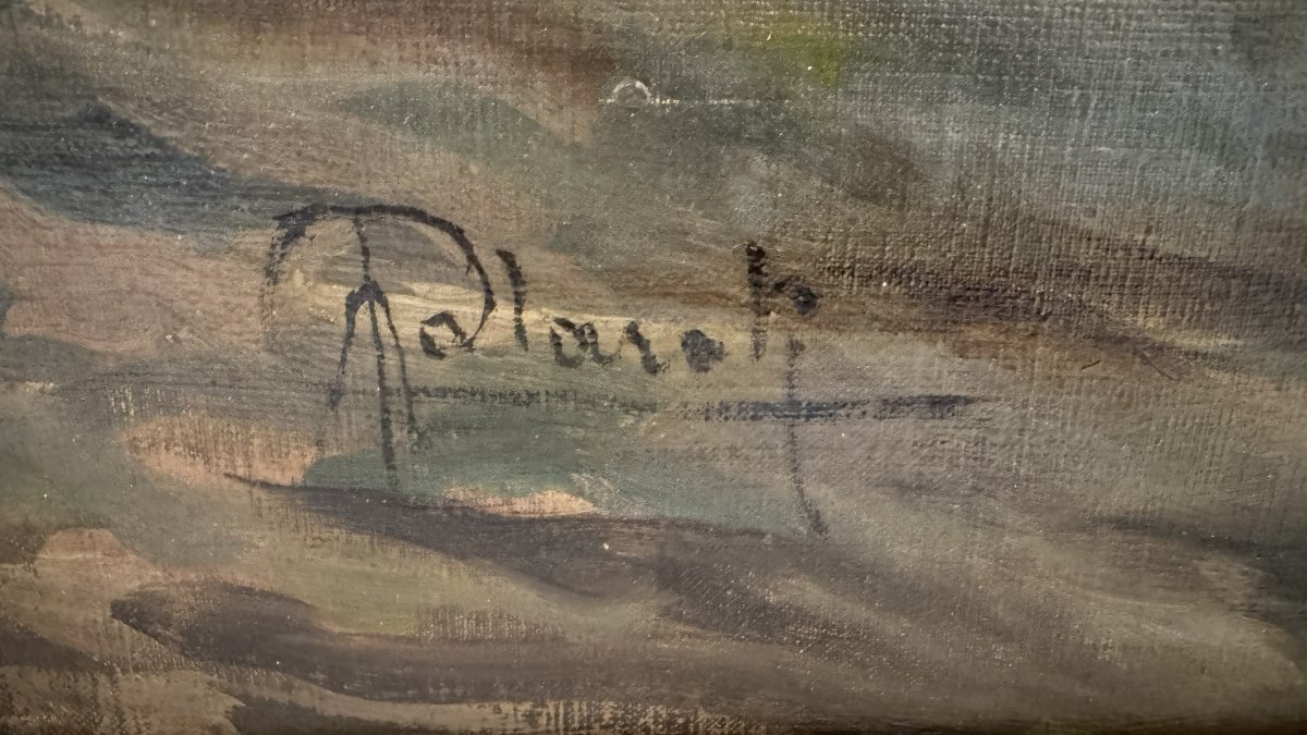 Adolfo Molaroli (1862–?)  View Of A Lake-photo-2