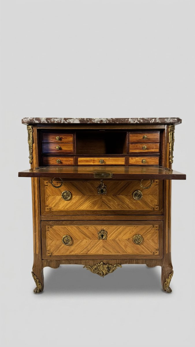 Jean Baptiste Tuart   Chest Of Drawers  – Rosewood-paneled Writing Desk, France, Late 18th Century -photo-4
