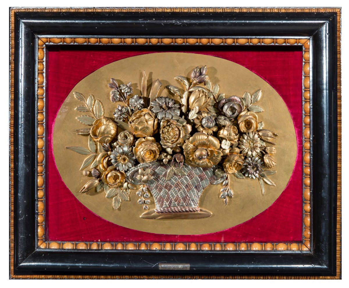 Four Carved, Inlaid, And Gilded Wooden Panels, Piedmont, Early 19th Century-photo-2