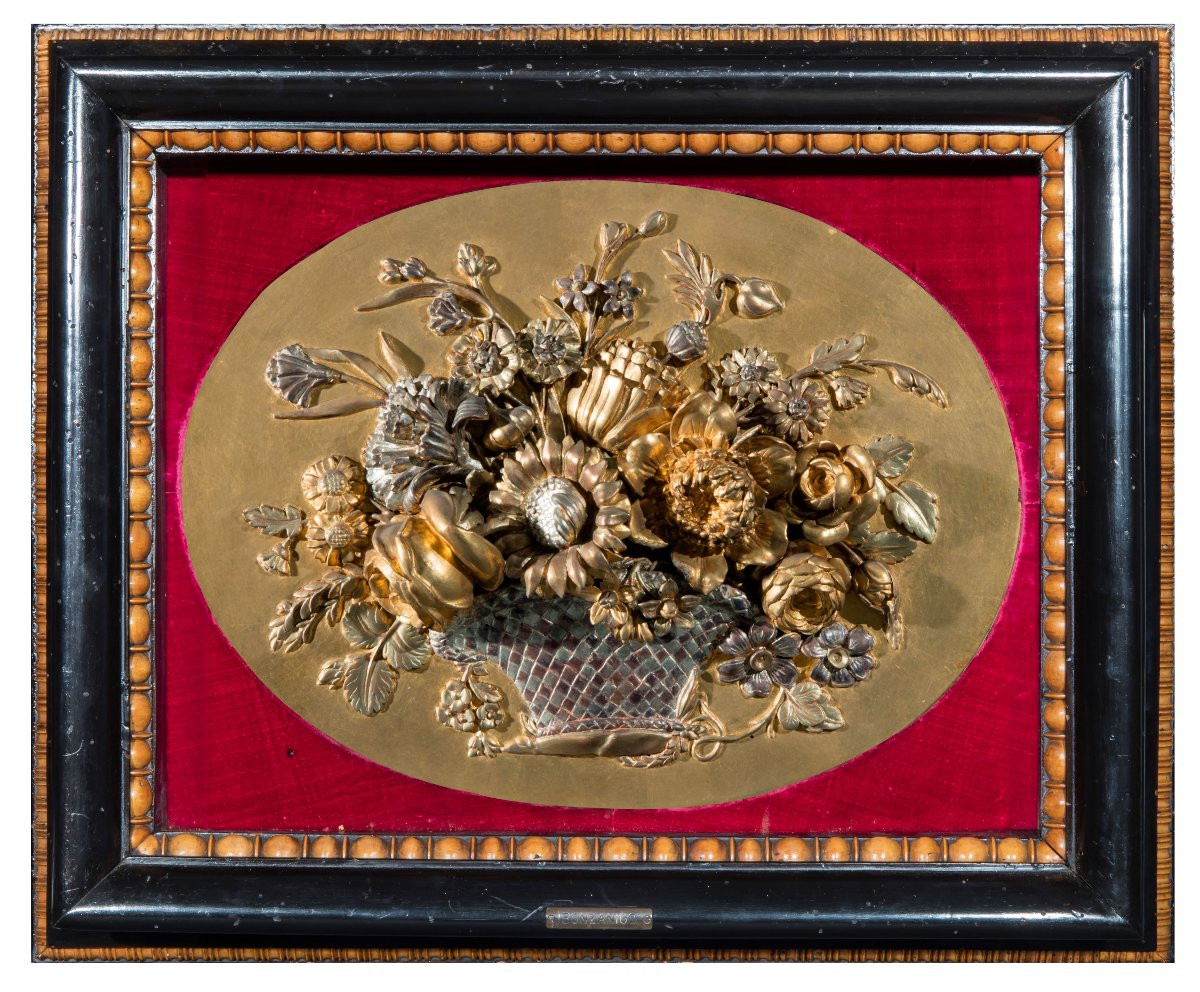 Four Carved, Inlaid, And Gilded Wooden Panels, Piedmont, Early 19th Century-photo-4