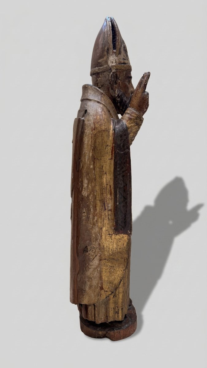 Sculpteur du XVIIe siècle, Saint évêque bénissant-photo-2