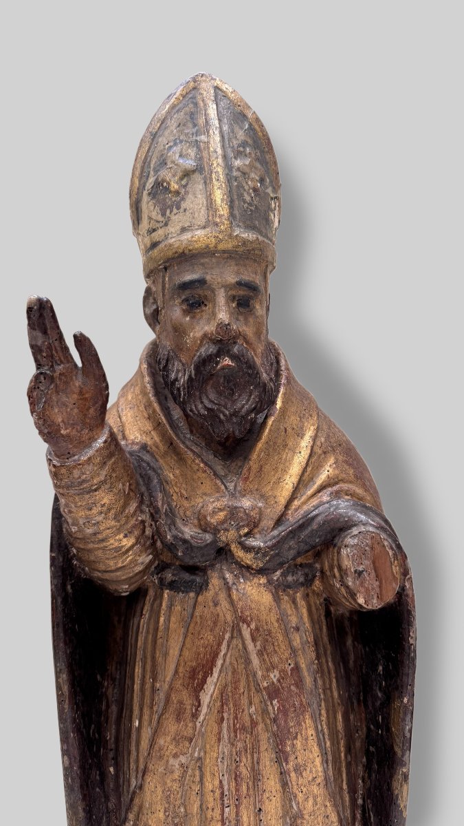 Sculpteur du XVIIe siècle, Saint évêque bénissant-photo-4