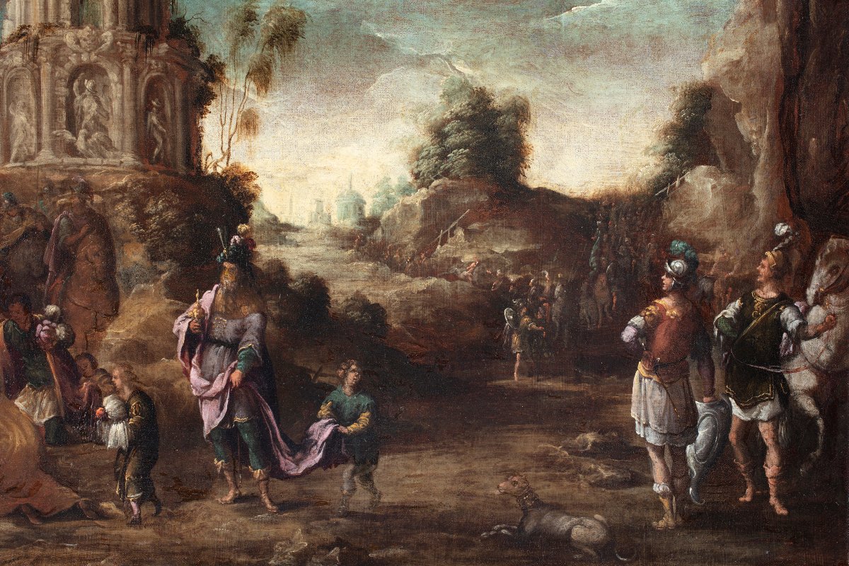 Domenico Carpinoni  "Adoration des mages parmi les ruines classiques"-photo-3