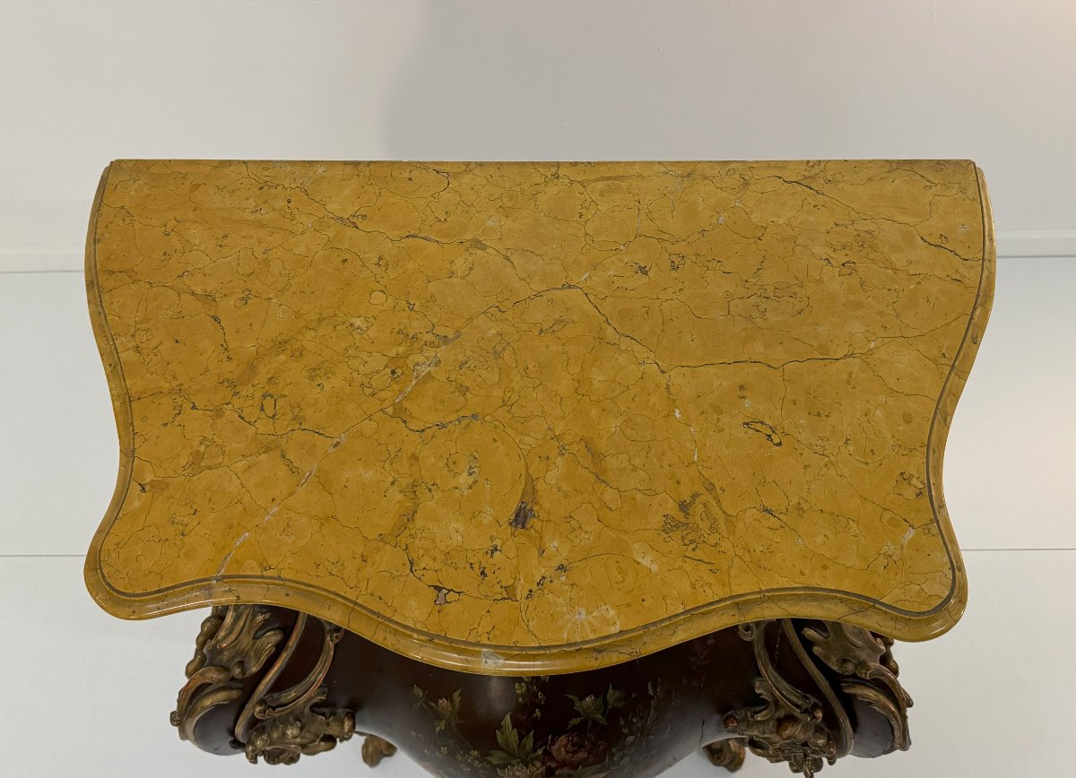 Lacquered And Gilded Sideboard, 20th Century, In 18th-century Style-photo-2
