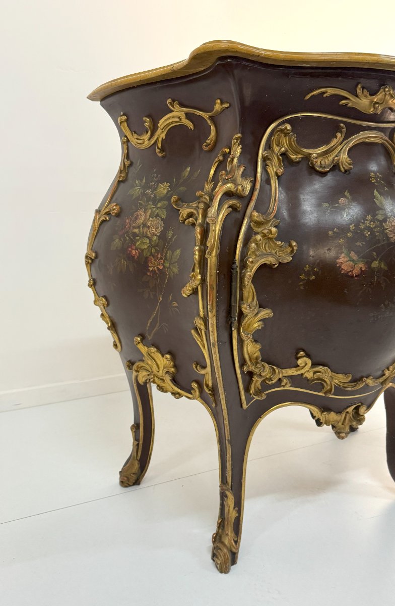 Lacquered And Gilded Sideboard, 20th Century, In 18th-century Style-photo-3