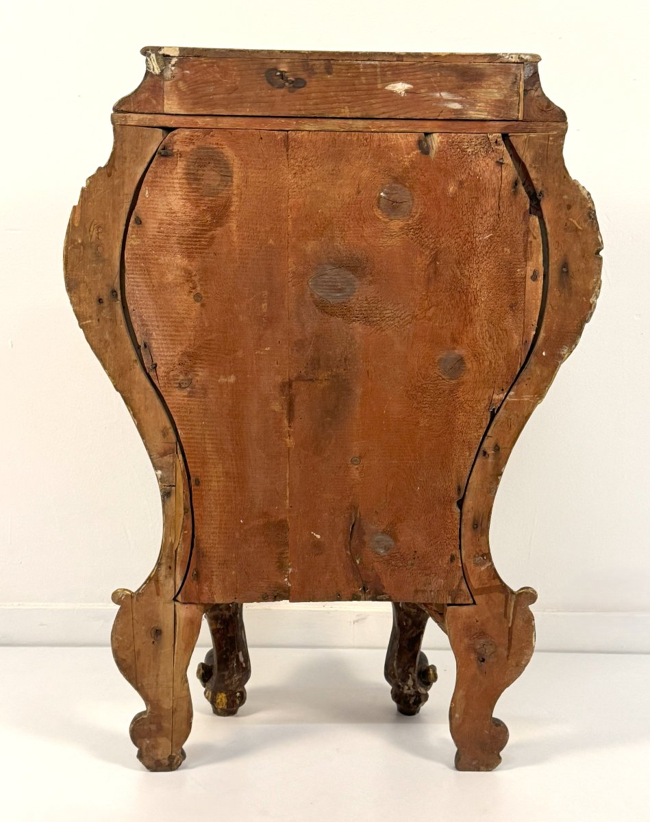 Lacquered Wooden Nightstand, Venice, 19th Century-photo-4