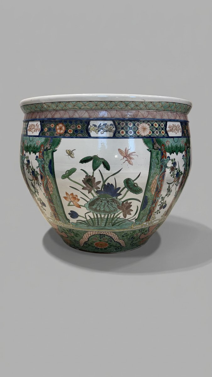 Aquarium en porcelaine polychrome, Famille Verte, Samson, Paris, XIXe siècle-photo-2