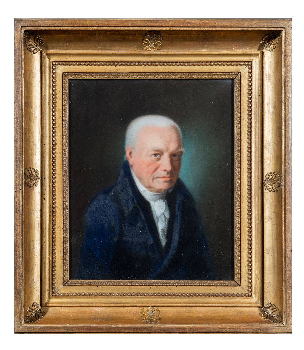 Peintre du début du XIXème siècle,  "Portrait de gentilhomme" 