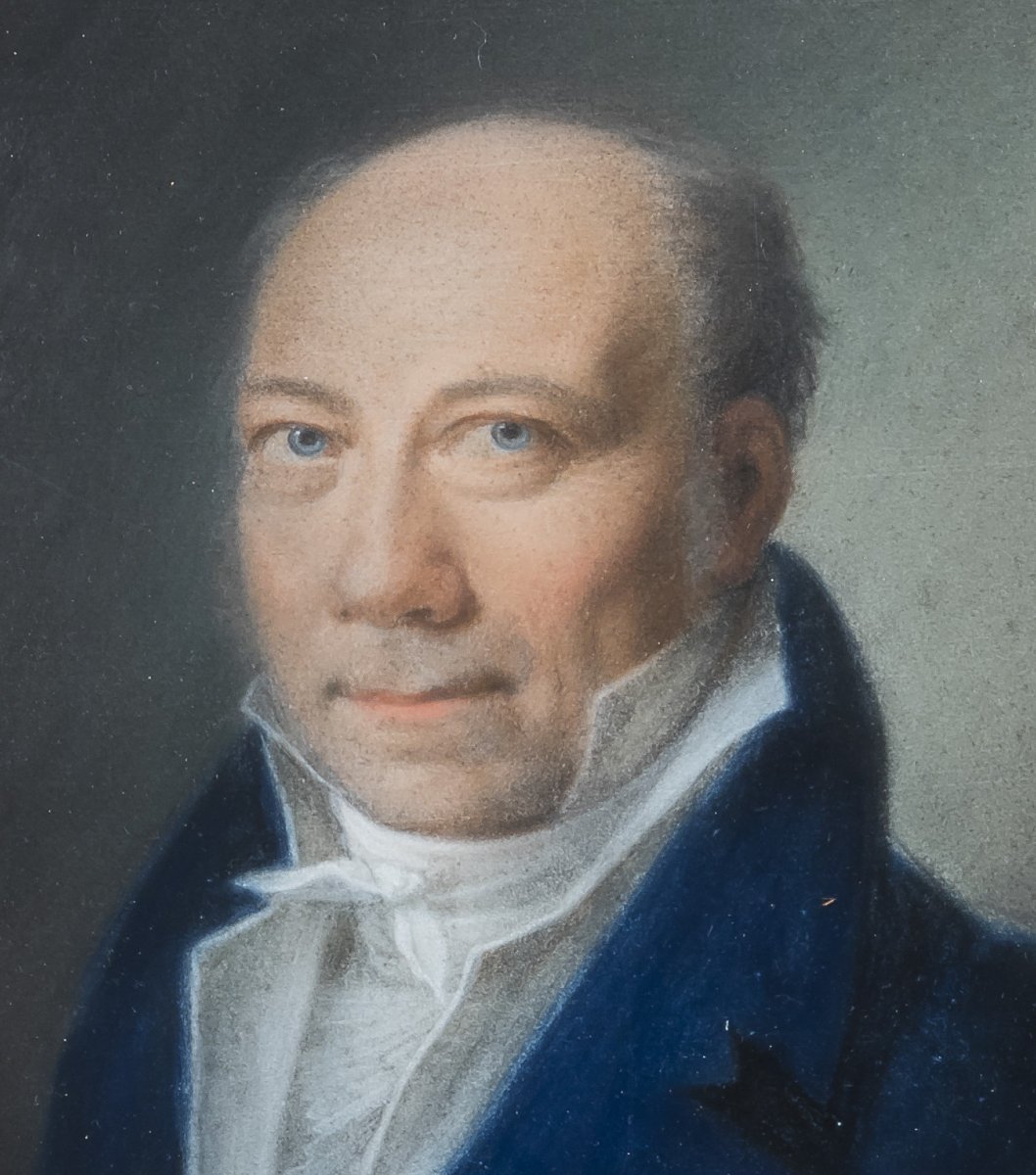 Peintre du début du XIXème siècle, "Portrait de gentilhomme" -photo-2