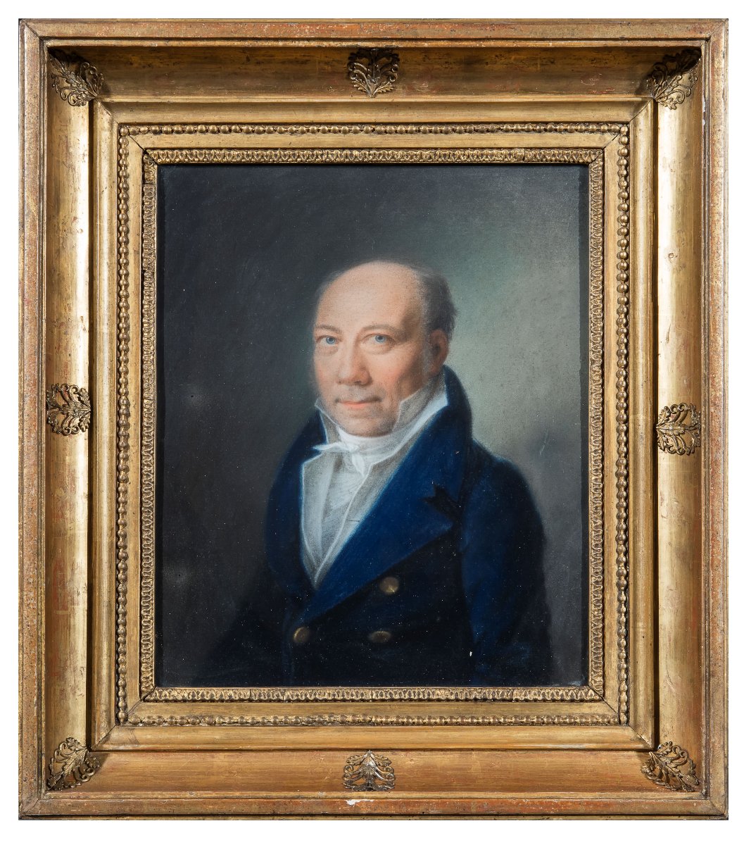 Peintre du début du XIXème siècle, "Portrait de gentilhomme" 