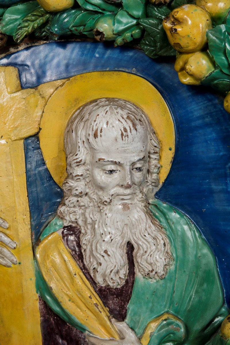 "santi Buglioni, Saint Andrew Surrounded By A Wreath Of Fruit And Flowers"-photo-3