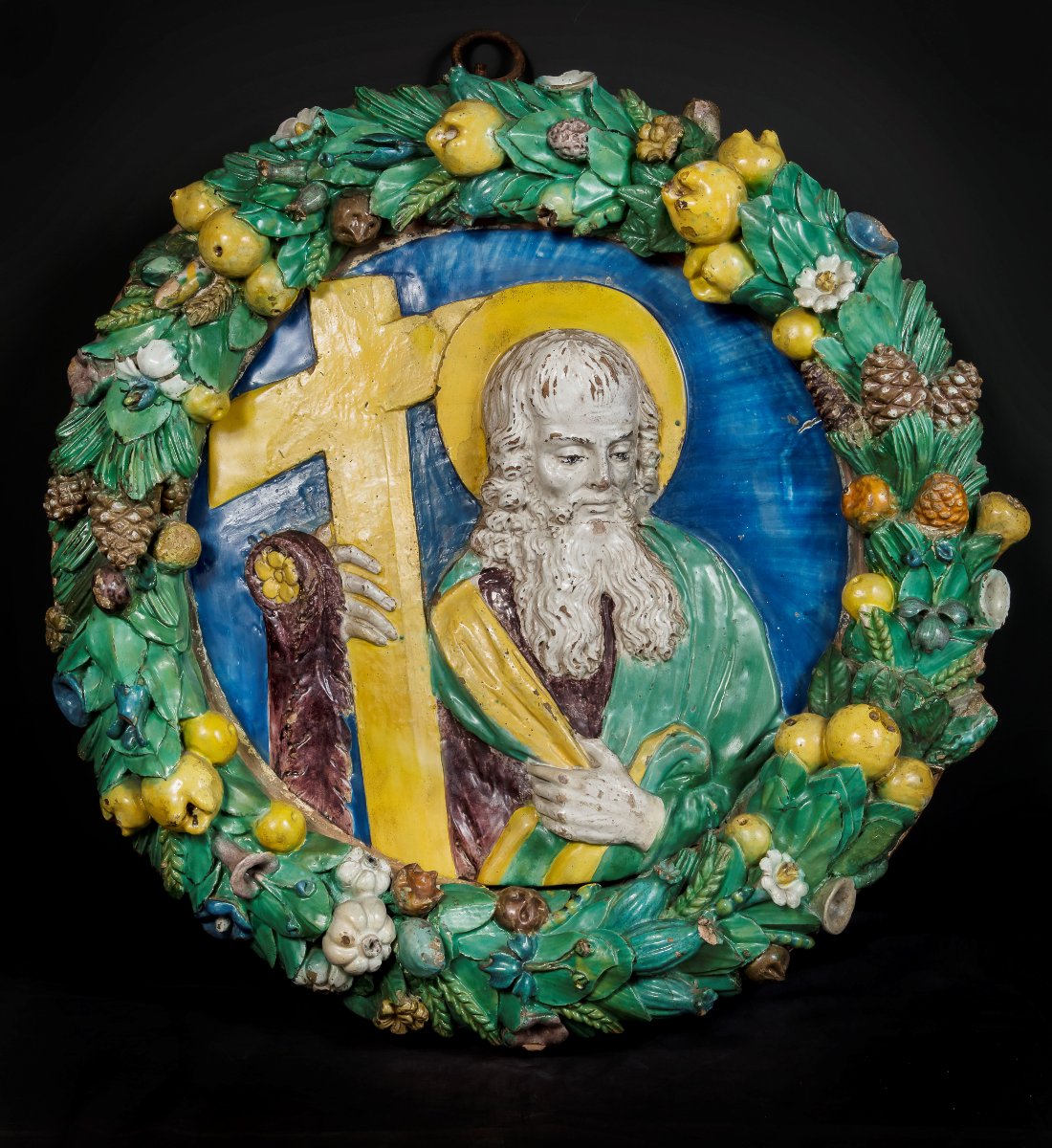 "santi Buglioni, Saint Andrew Surrounded By A Wreath Of Fruit And Flowers"