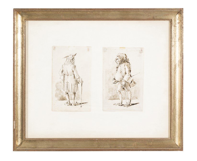 Pier Leone Ghezzi, (attribué) Couple de caricatures