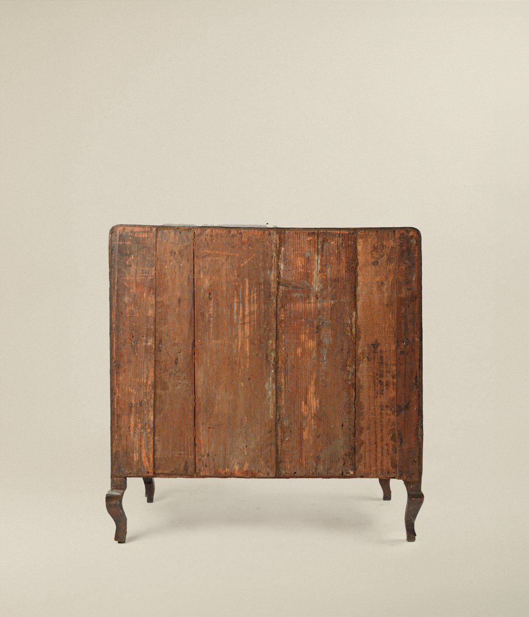Commode à abattant en placage de noyer et bruyère de noyer, Piémont, XVIIIe siècle-photo-3