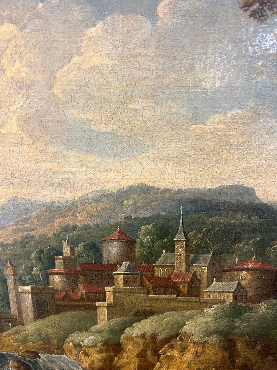 Anonymous, 18th Century,  A) B) "landscape With Figures"-photo-4
