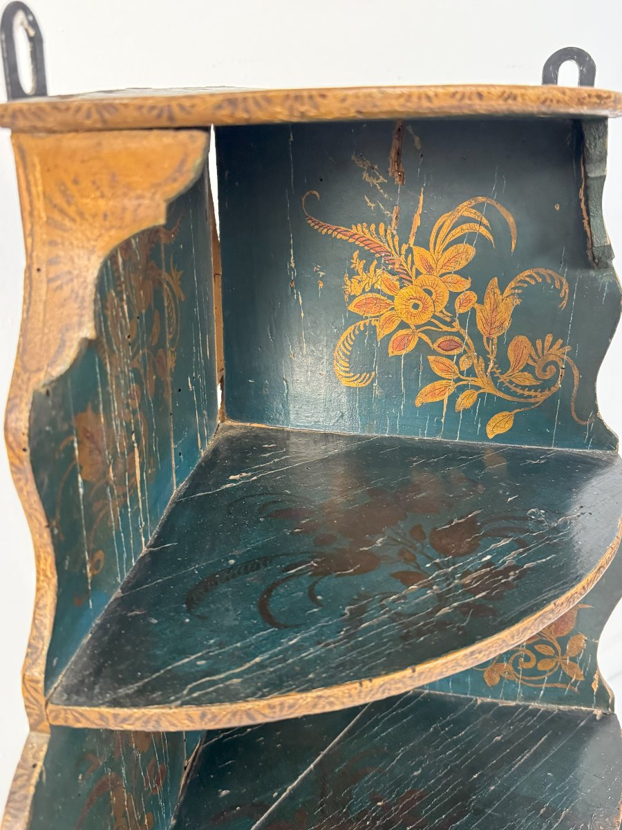 Wall-mounted Corner Cabinet, Piedmont, 18th Century-photo-2