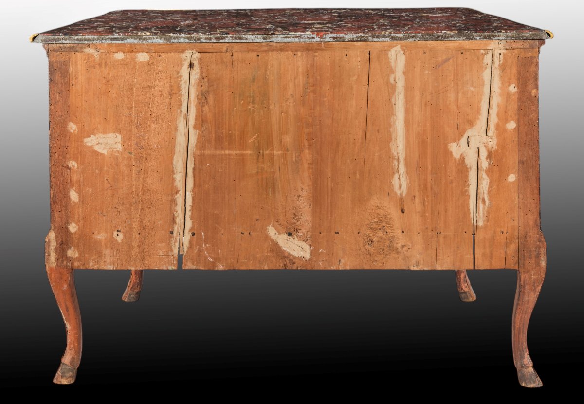 Commode marquetée en bois divers, Rome, troisième quart du XVIIIe siècle-photo-4