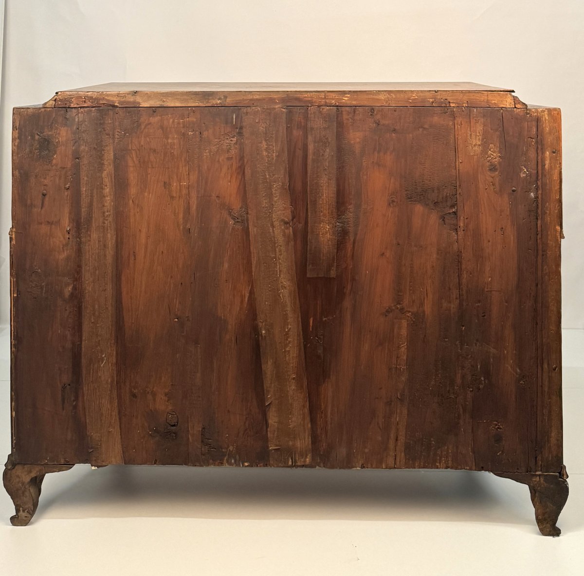 Flip-front Chest Of Drawers With Walnut And Walnut Burl Veneer, Lombardy (brescia), 18th-photo-3