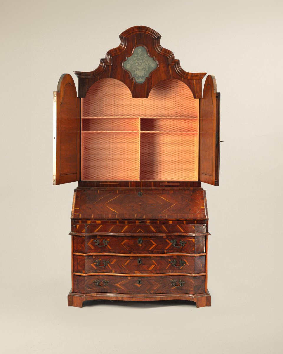 Commode pliante avec ascenseur en placage de caroube, Vénétie du XVIIIe siècle-photo-4