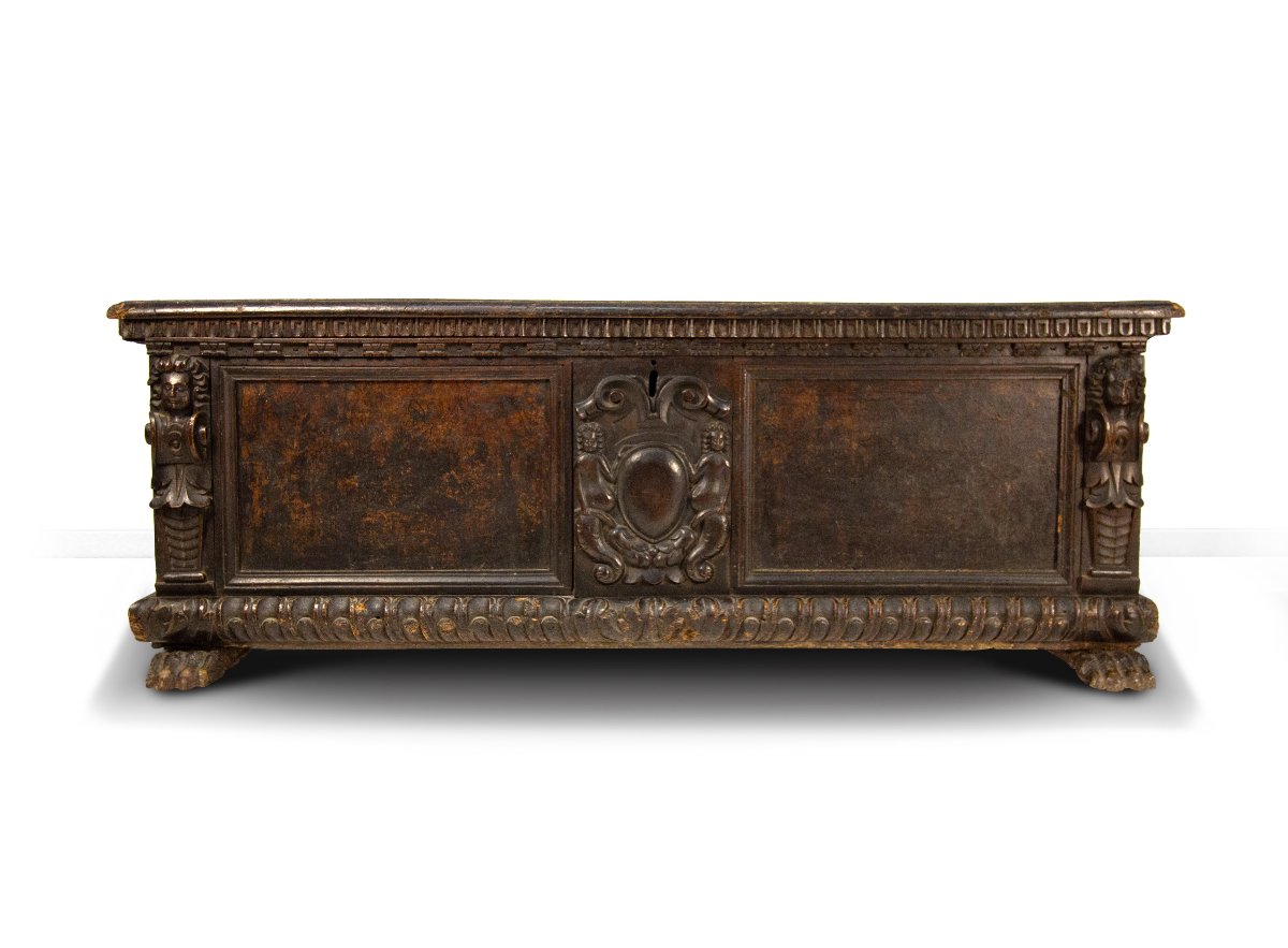 Walnut And Burl Chest, 17th Century