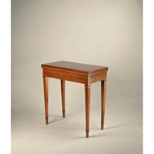 Walnut Veneer And Inlaid Table Game Table End Of The 18th Century