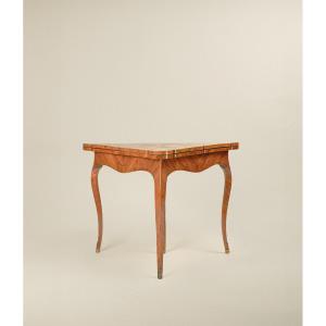 Table basse pliante plaquée en bois de rose, Gênes XVIIIe siècle