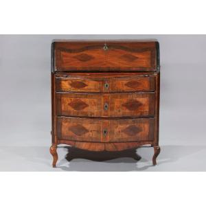 Commode à abattant en placage de noyer et bruyère de noyer, Piémont, XVIIIe siècle