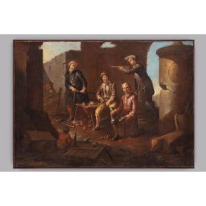 Giacomo Francesco Cipper dit Todeschini Scène avec des roturies