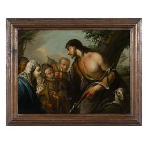 Venetian School Of The 18th/19th Century "the Sermon Of Saint John The Baptist"
