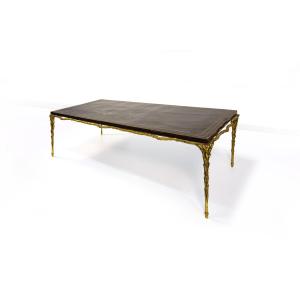 A 20th-century Gilt Bronze And Lacquered Wood Coffee Table.