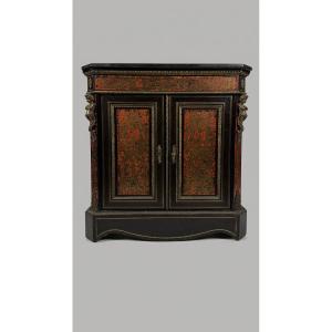 Sideboard With Tortoiseshell And Boulle-style Brass Inlay And Ebonized Wood, Late 19th Century