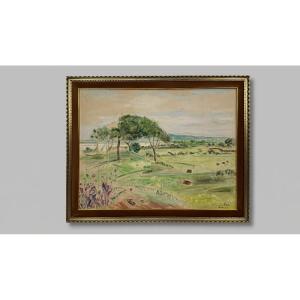 Fioravante Seibezzi, Country Landscape With Trees, 1953